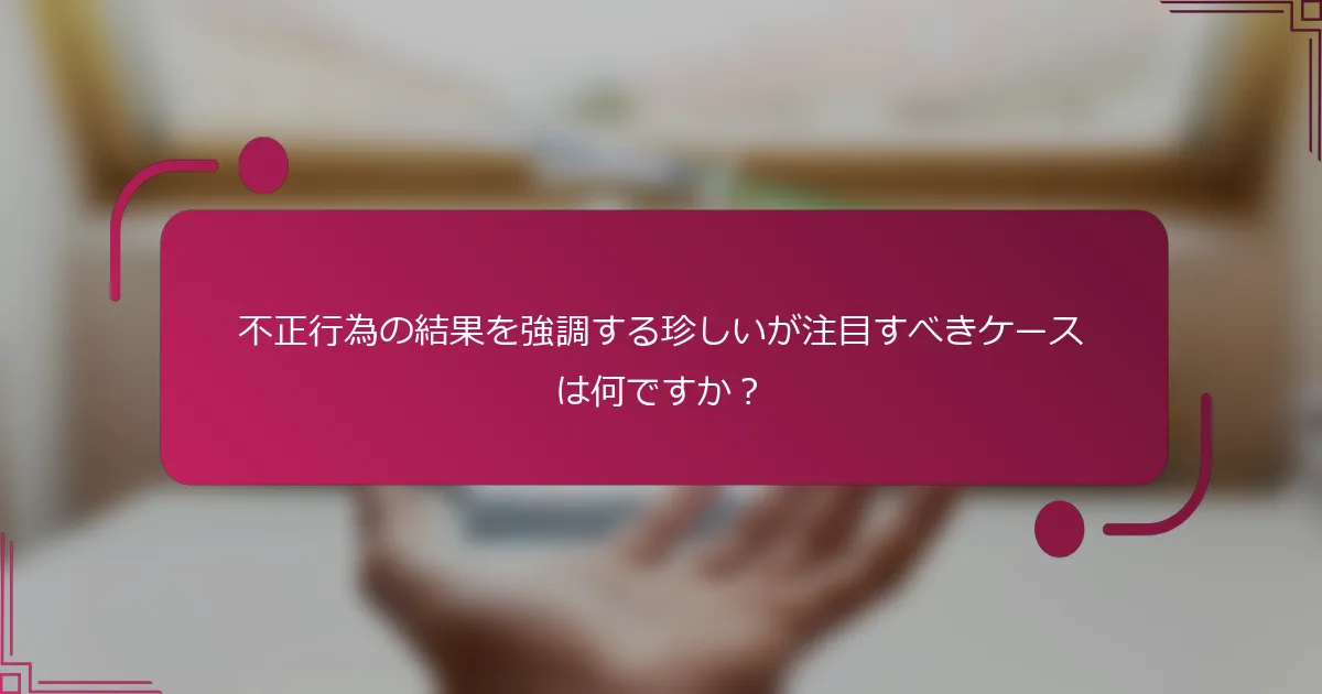 不正行為の結果を強調する珍しいが注目すべきケースは何ですか？