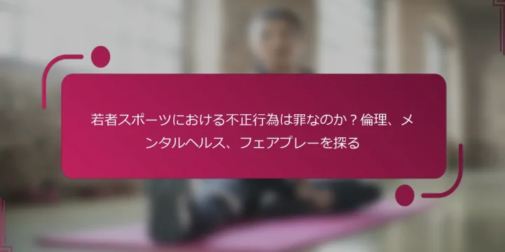 若者スポーツにおける不正行為は罪なのか？倫理、メンタルヘルス、フェアプレーを探る
